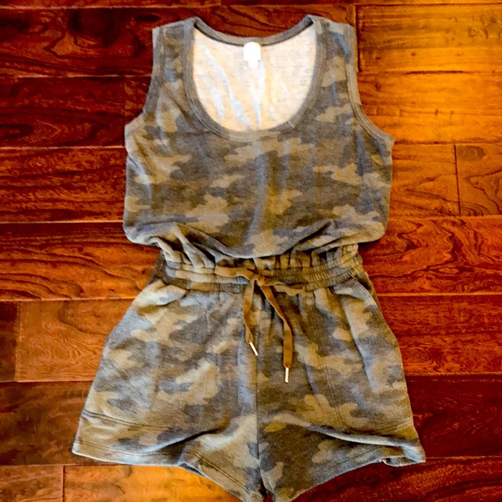 Roan and Ryan camo print romper